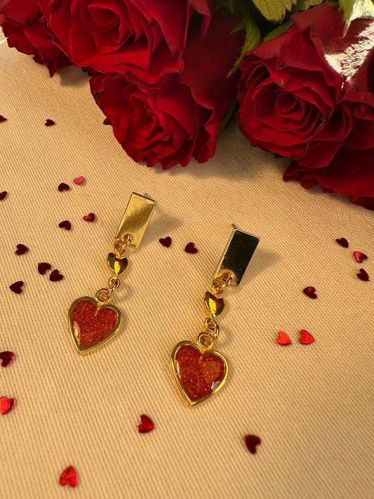 Romantische fijne oorbellen met dubbel hartje