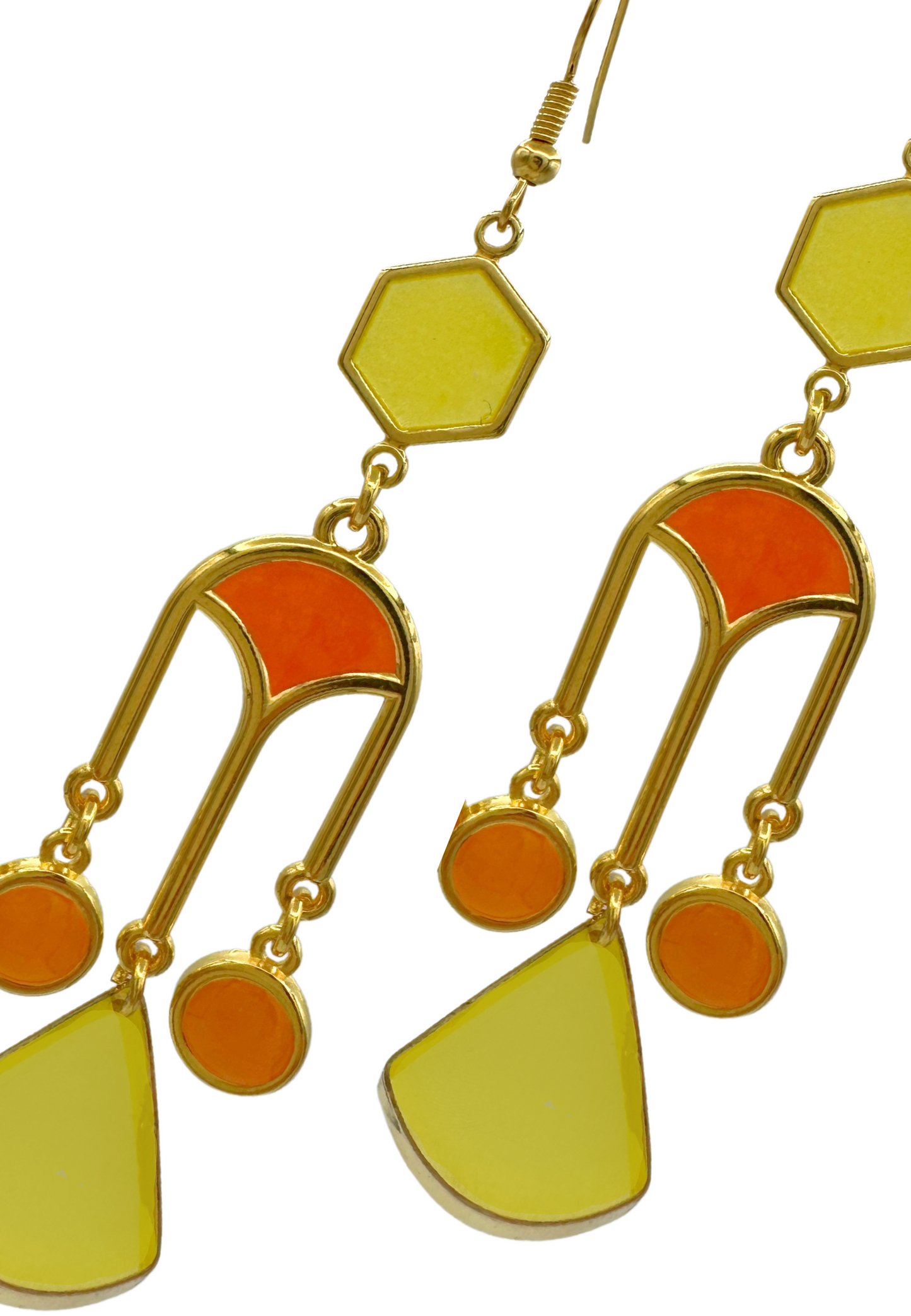 Elegante boho oorsieraden, oranje