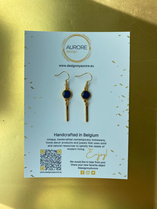 Elegante hangende oorbellen, blauw