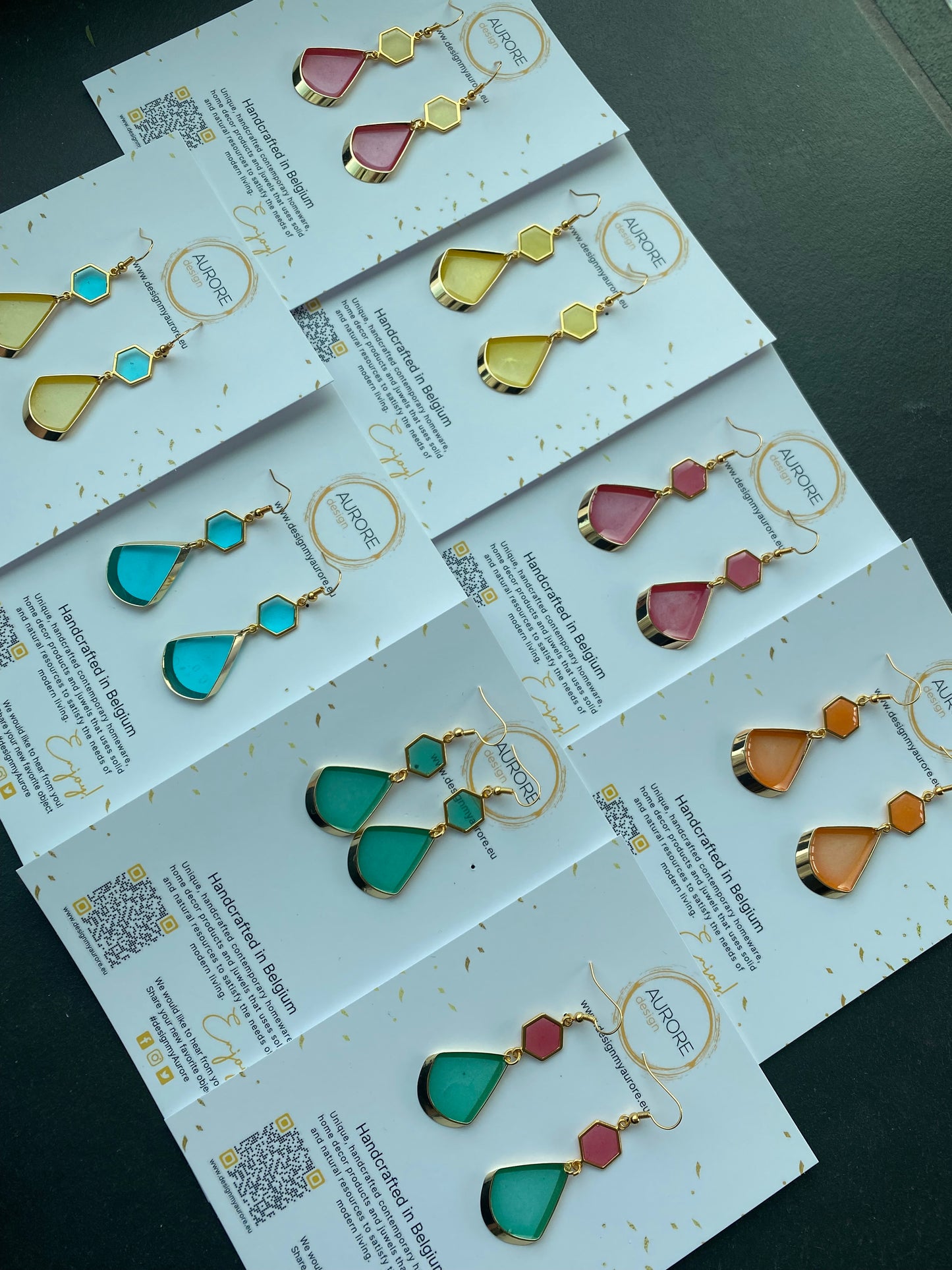 Tijdloos zomerse oorhangers, roze/groen