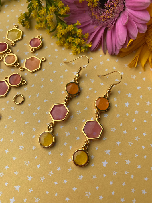 Elegante kleurrijke oorbellen Lillia - oranje