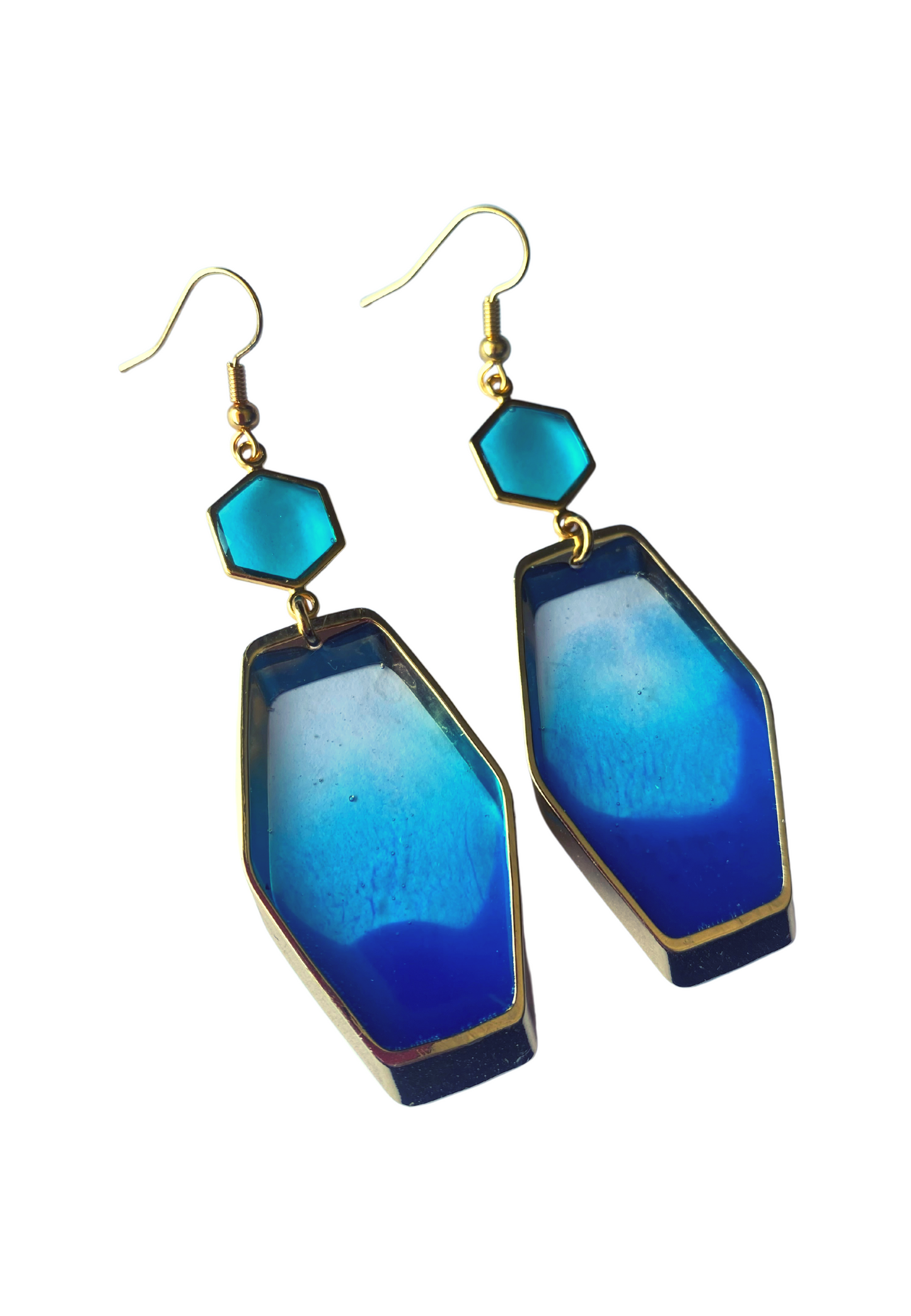 Kleurrijke statement oorbellen, blauw