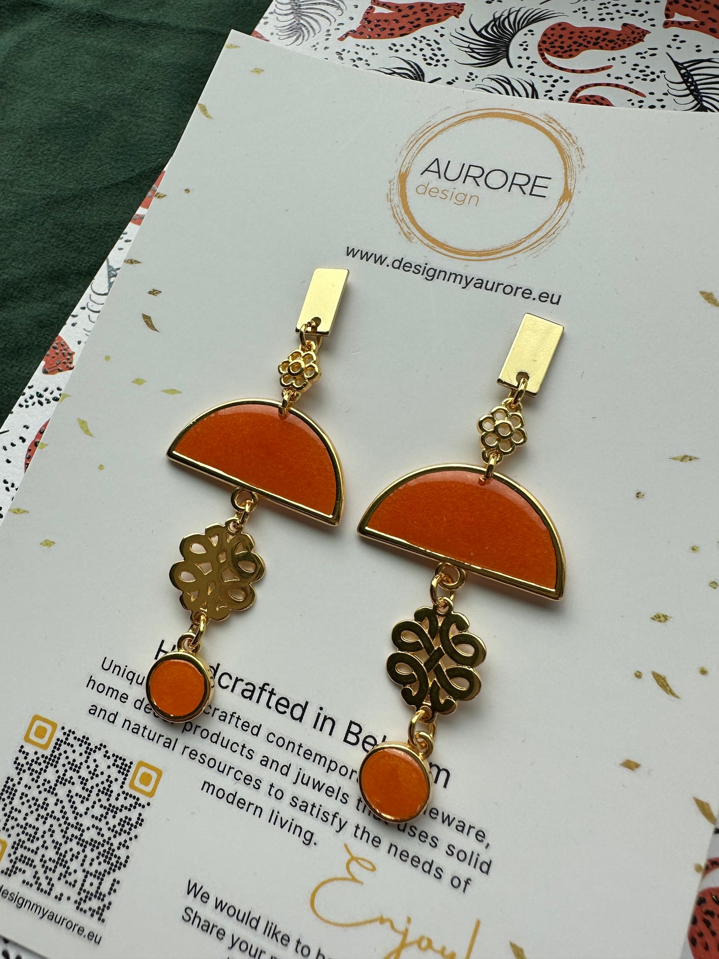 Hello Orange oorbellen, oranje