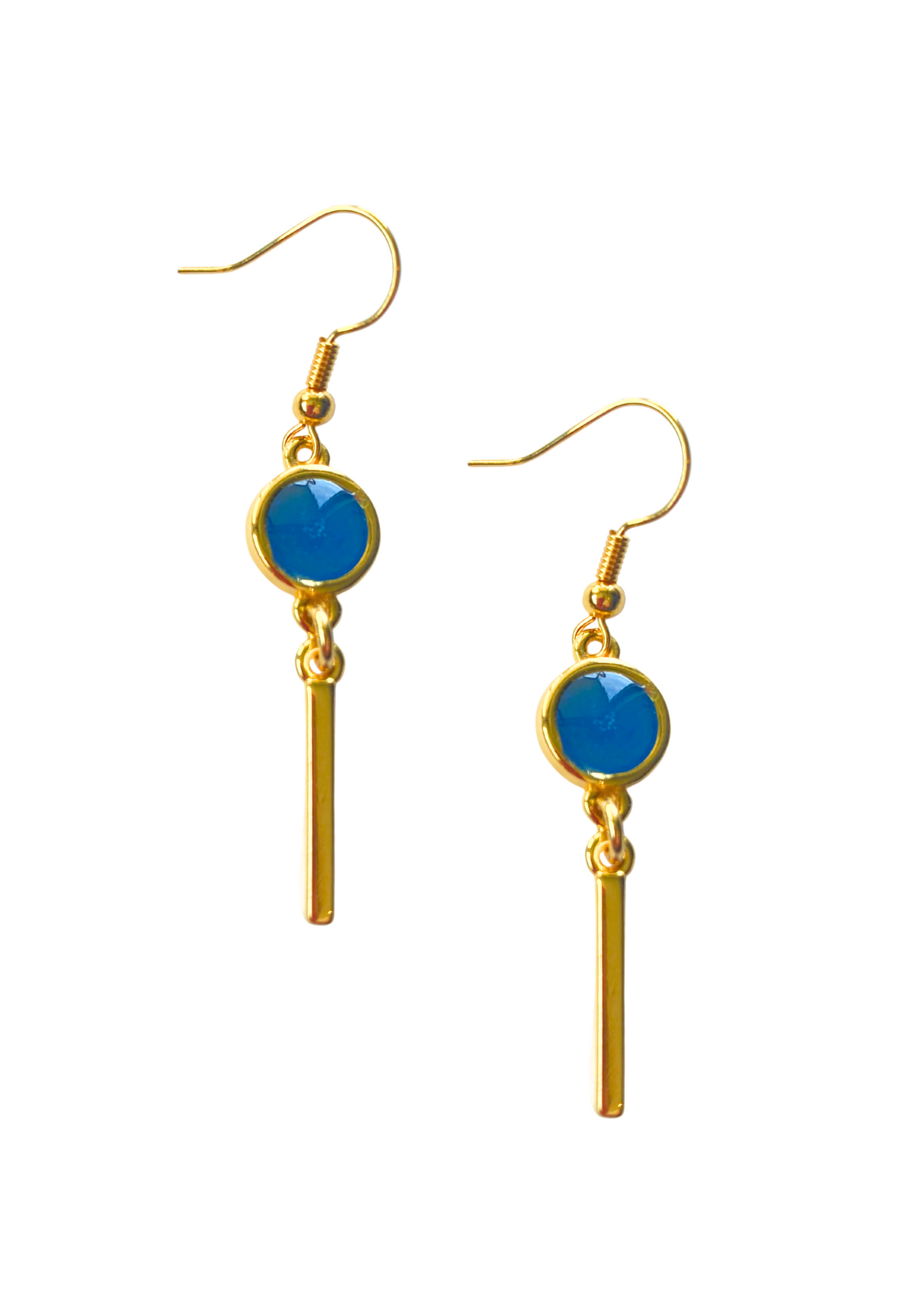 Elegante hangende oorbellen, blauw