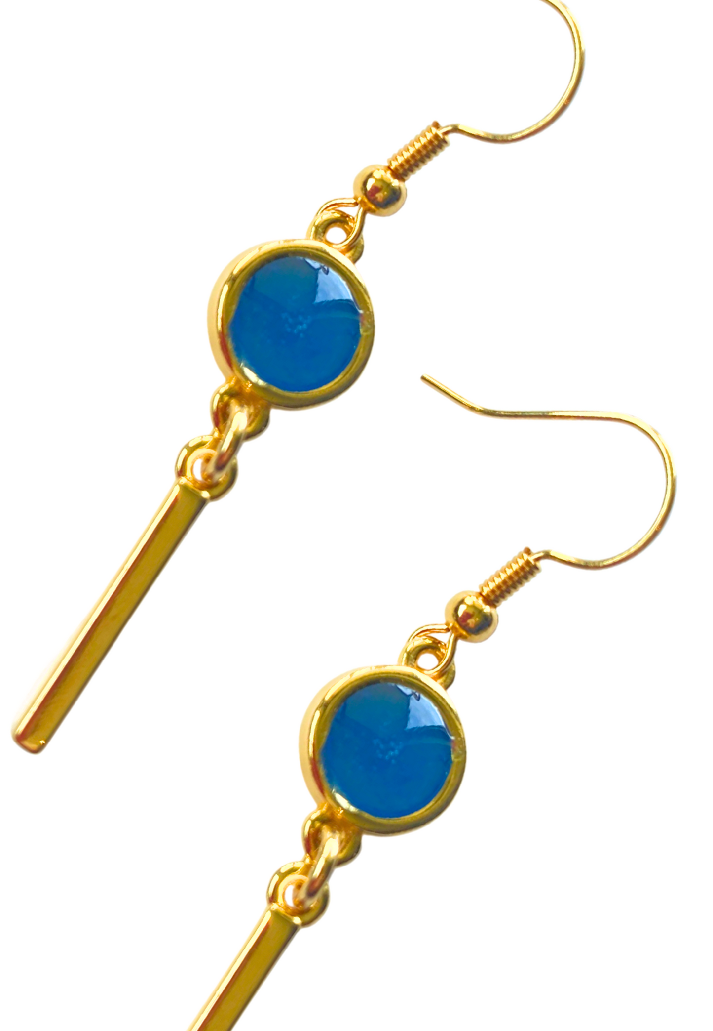 Elegante hangende oorbellen, blauw