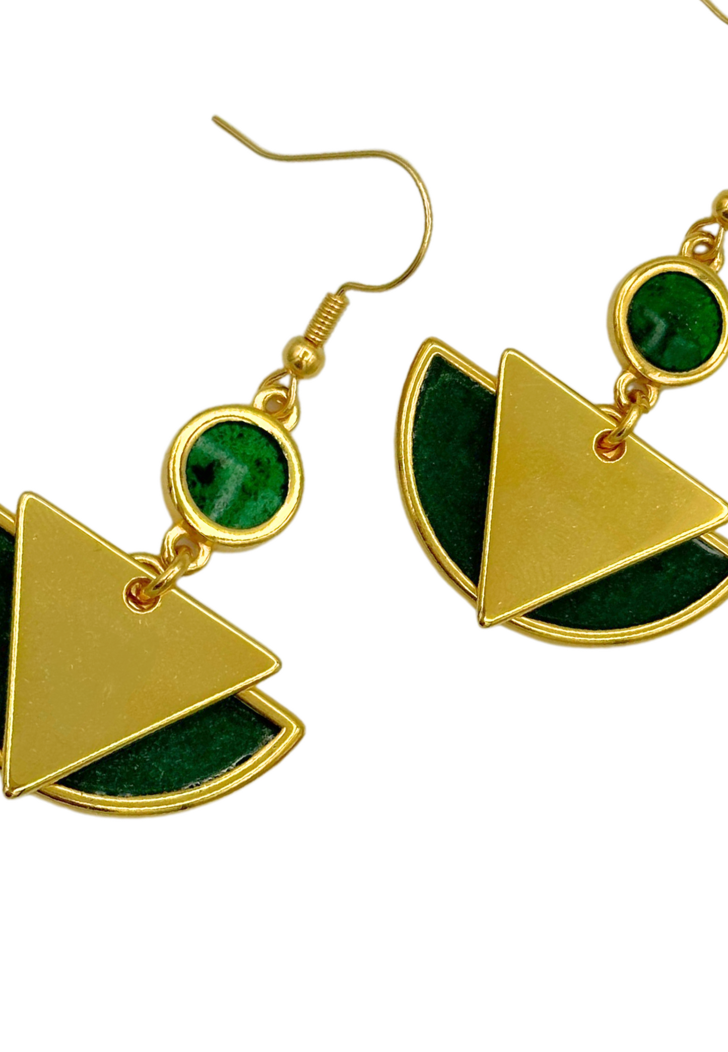 Art deco oorhangers - Arty Groen