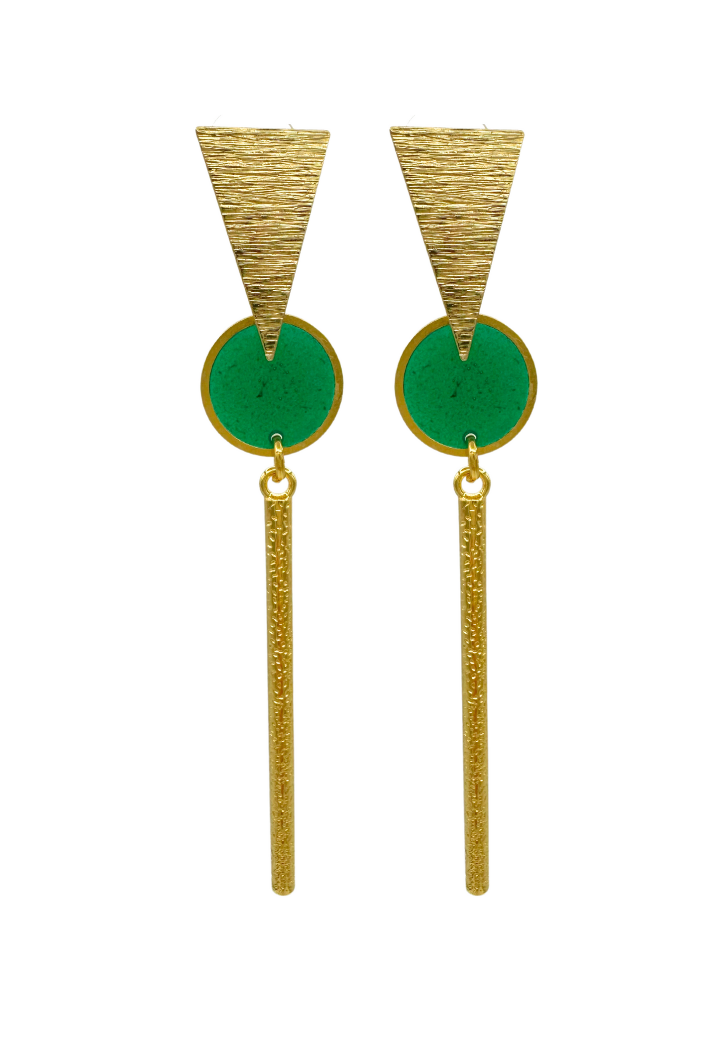 Statige art deco oorbellen, groen