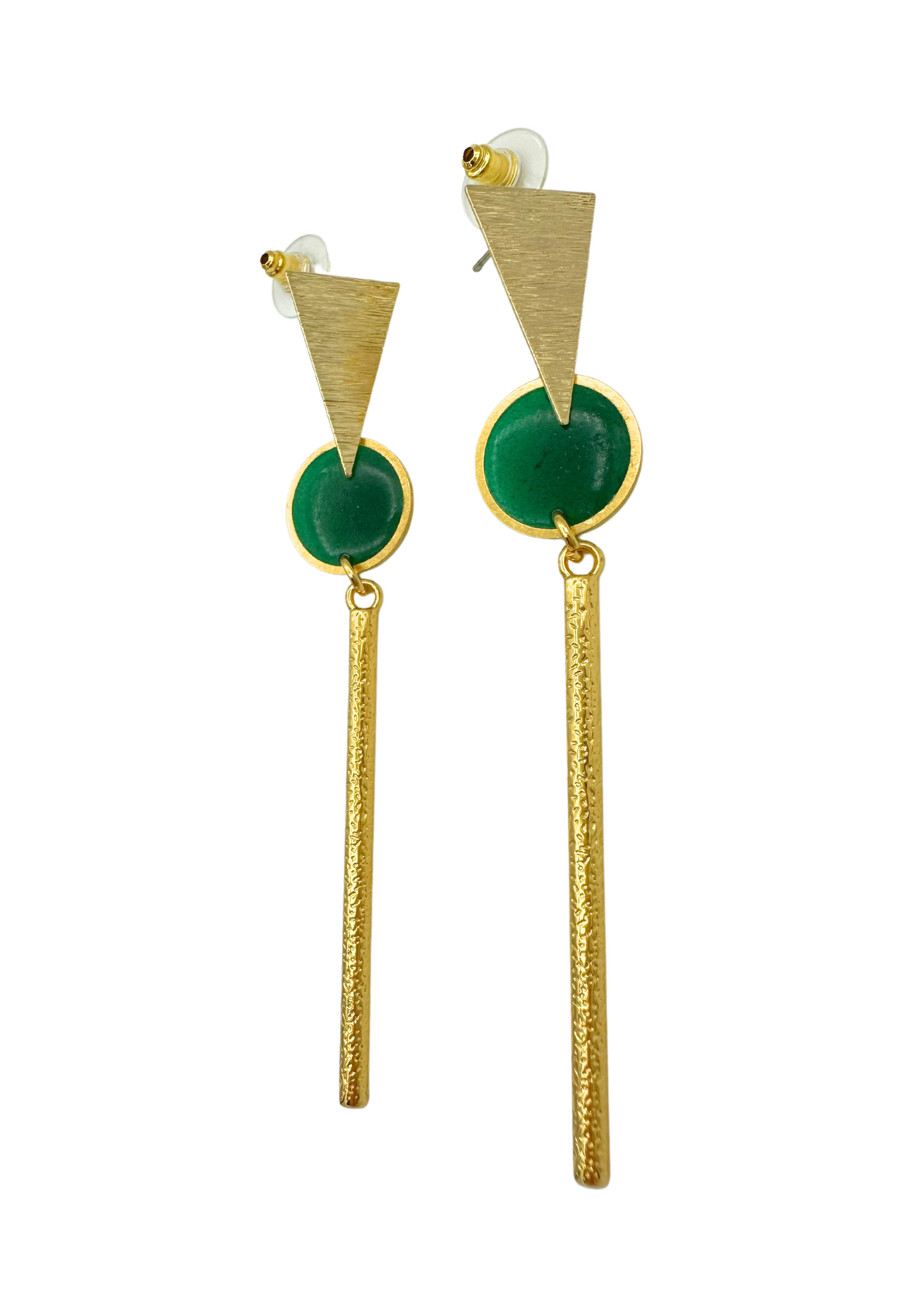 Statige art deco oorbellen, groen