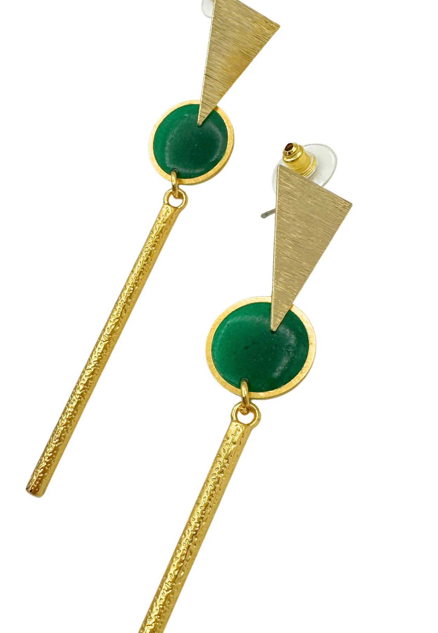 Statige art deco oorbellen, groen