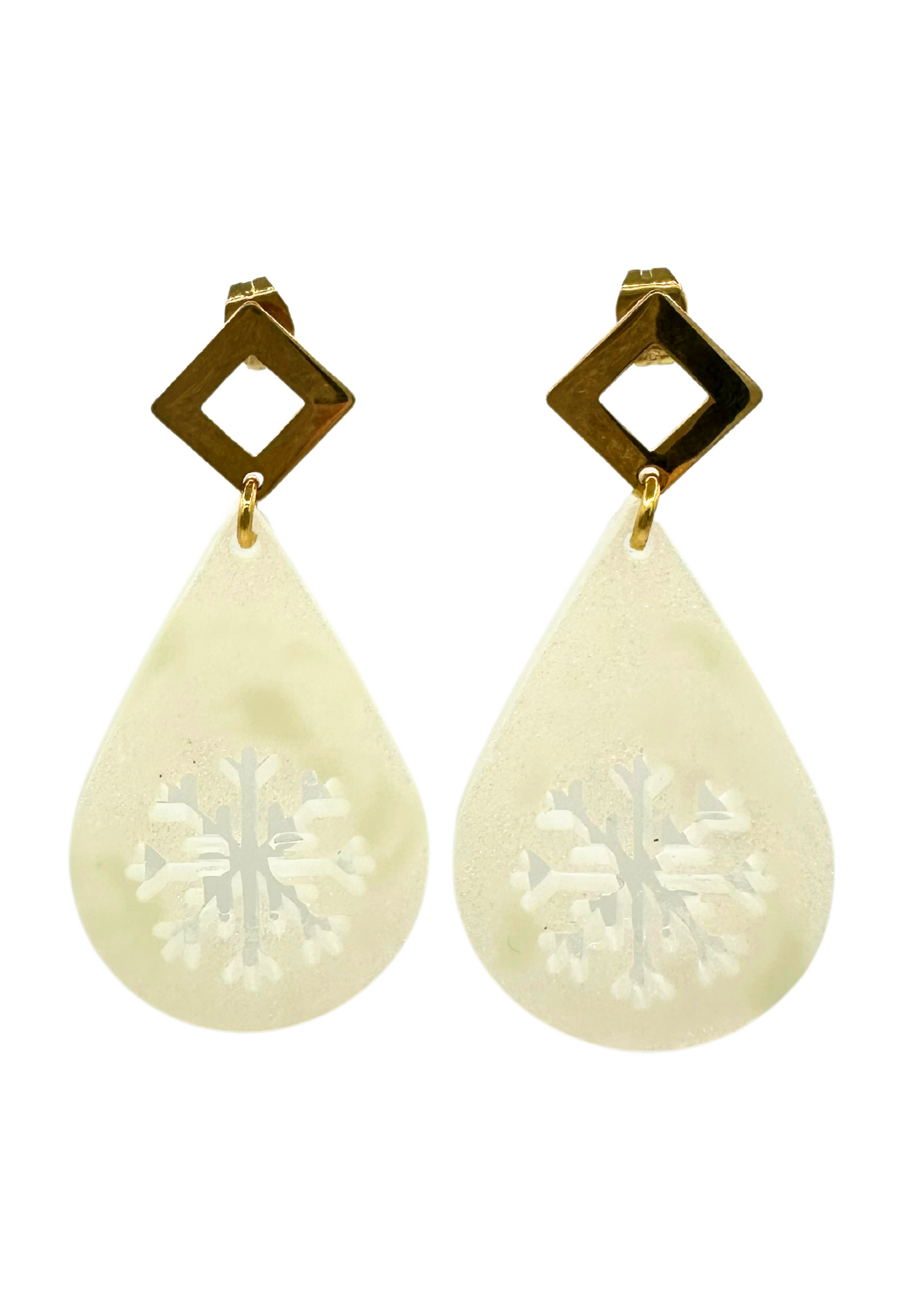 Sneeuwvlok oorbellen - glow in the dark