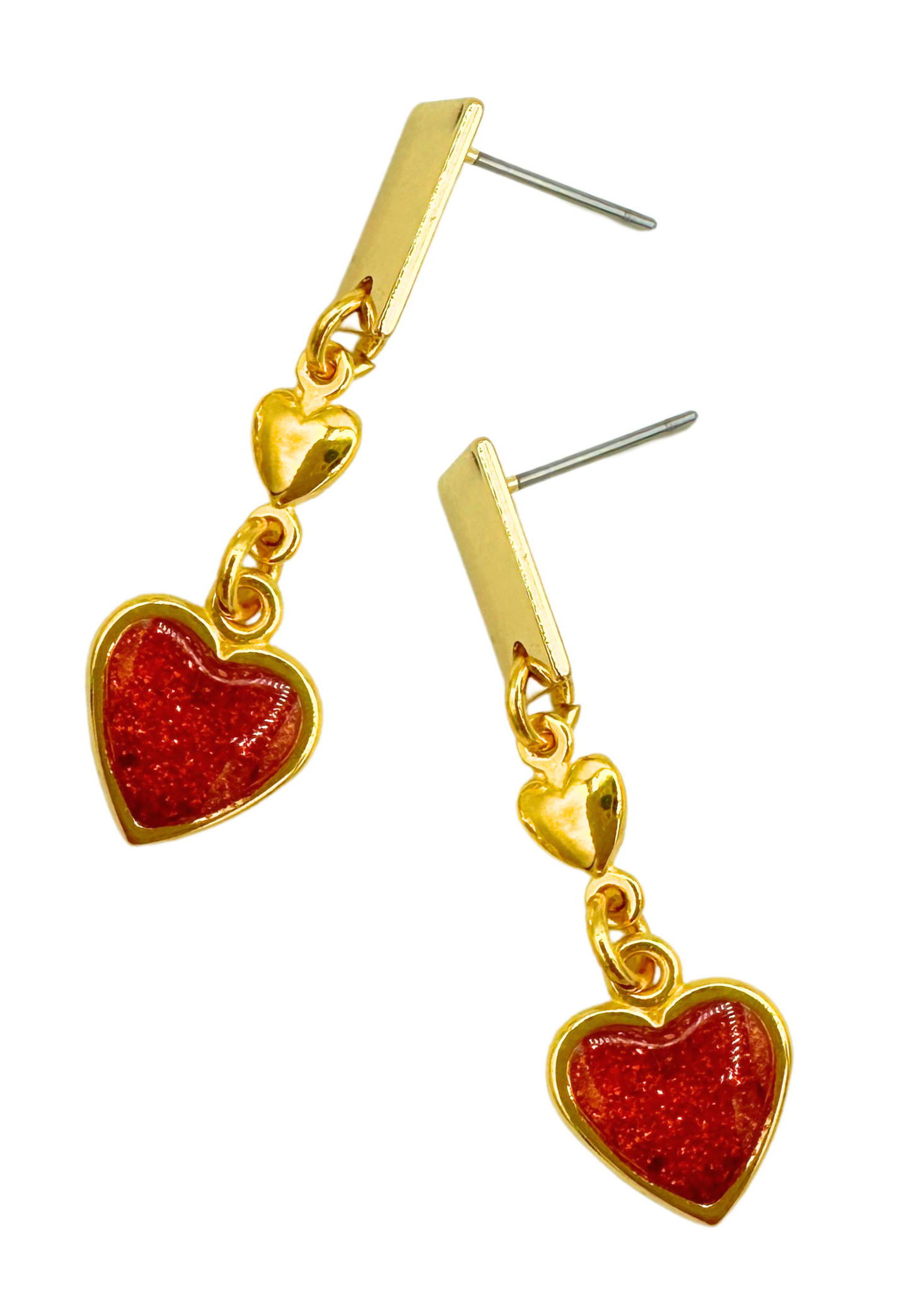 Romantische fijne oorbellen met dubbel hartje