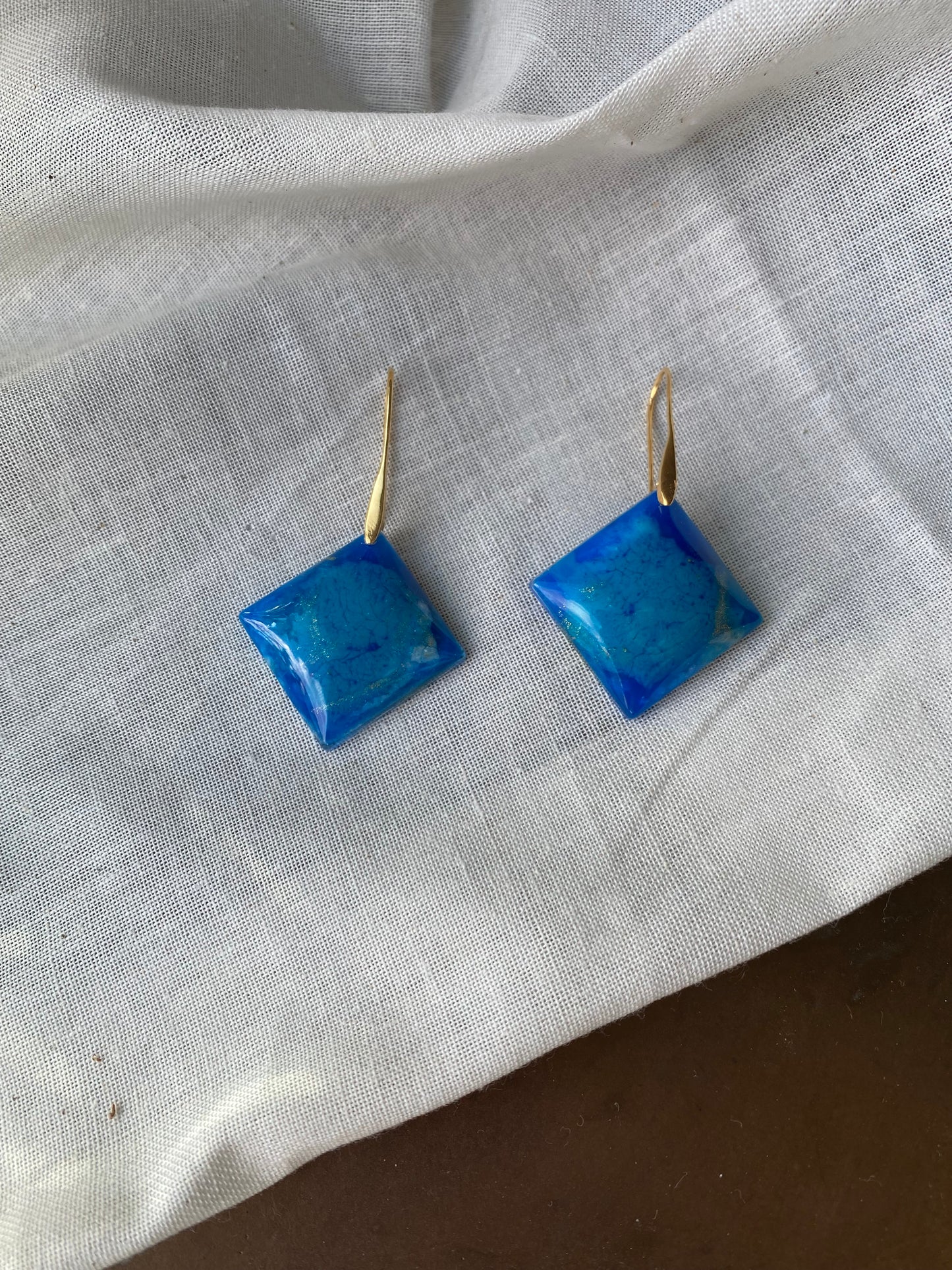 Oorbellen met vierkante hanger