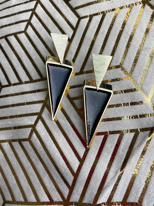 80's geïnspireerde statement oorbellen, zwart