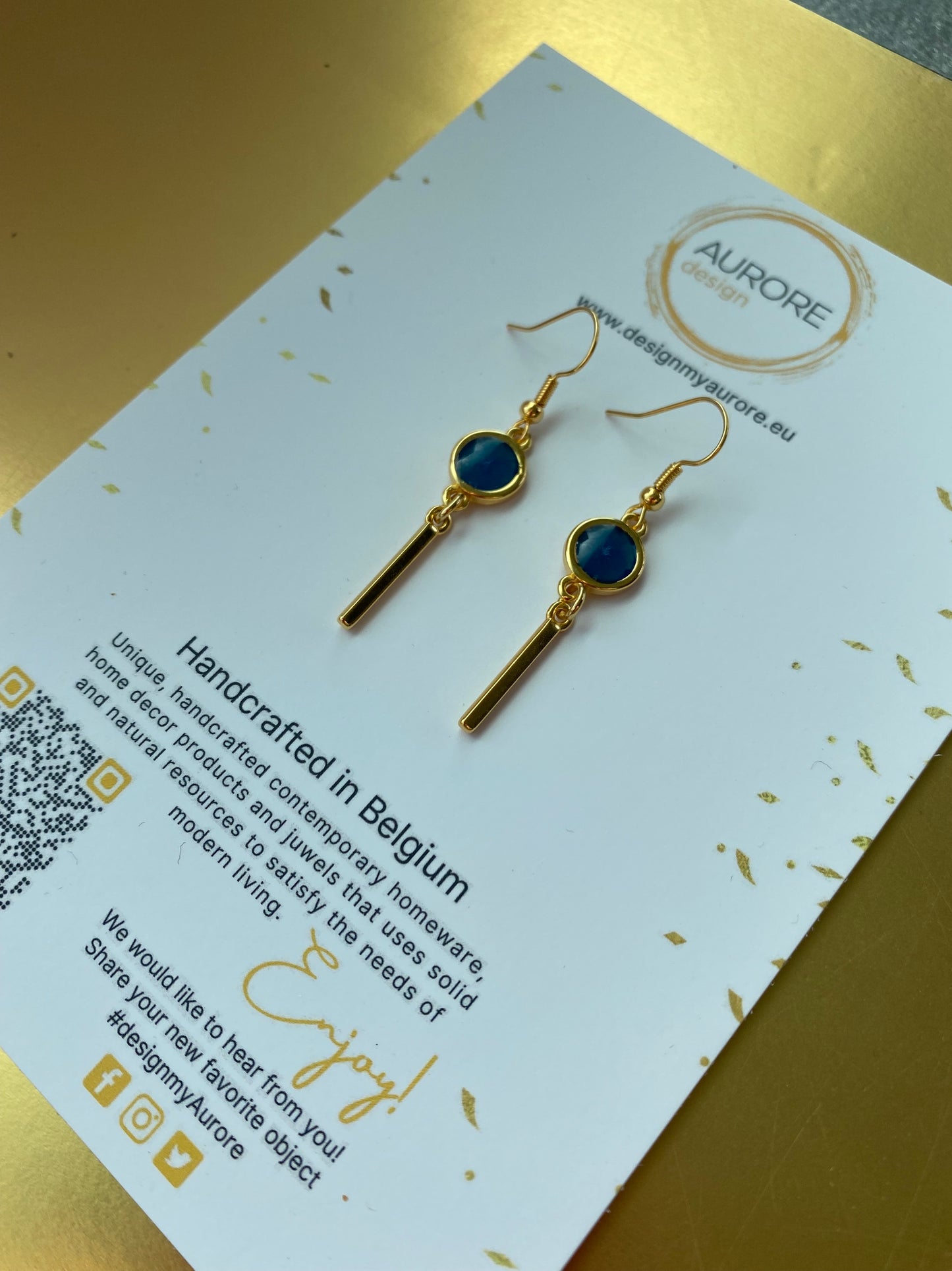 Elegante hangende oorbellen, blauw