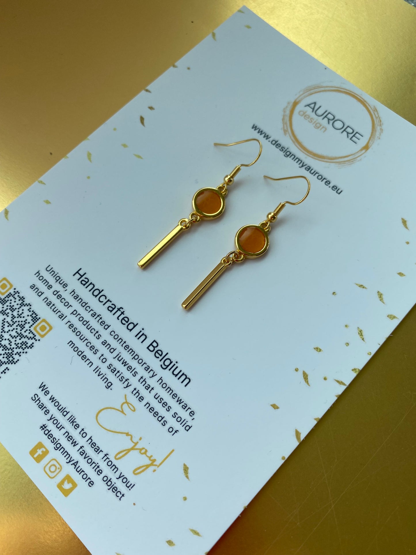 Elegante hangende oorbellen, oranje