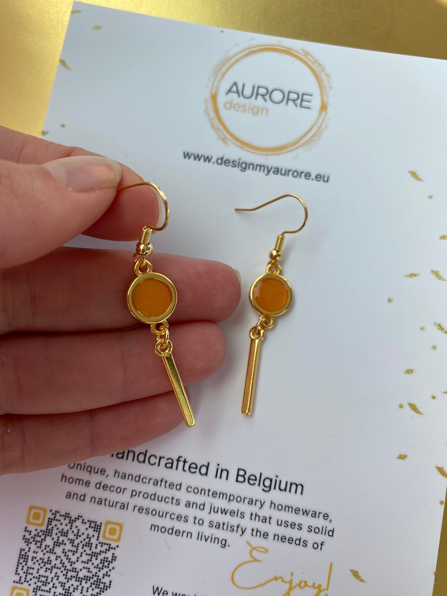 Elegante hangende oorbellen, oranje