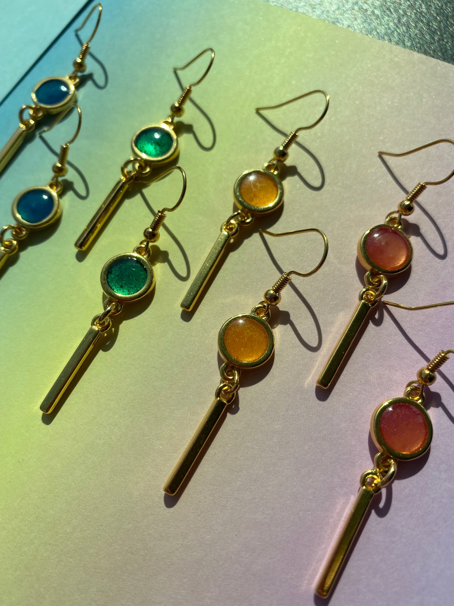 Elegante hangende oorbellen, blauw