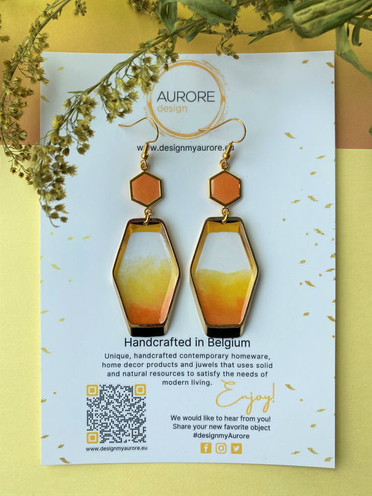 Kleurrijke statement oorbellen, oranje