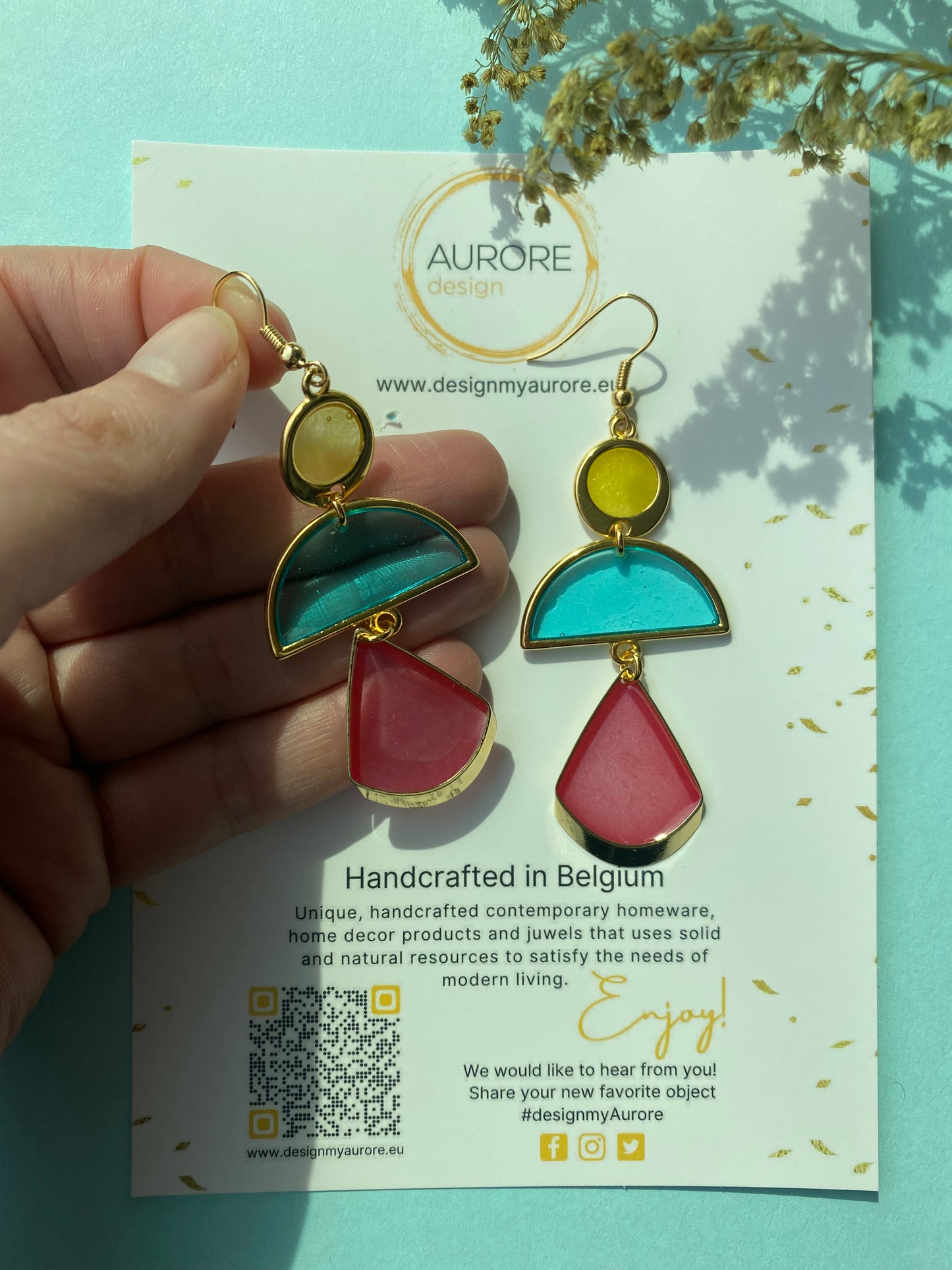 Moderne kroonluchteroorstekers, blauw