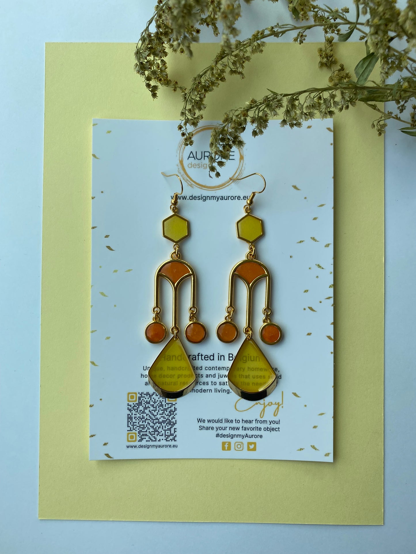 Elegante boho oorsieraden, oranje