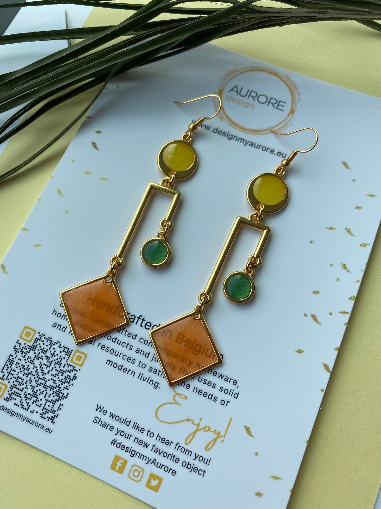 Asymmetrische elegante oorsieraden, meerkleurig