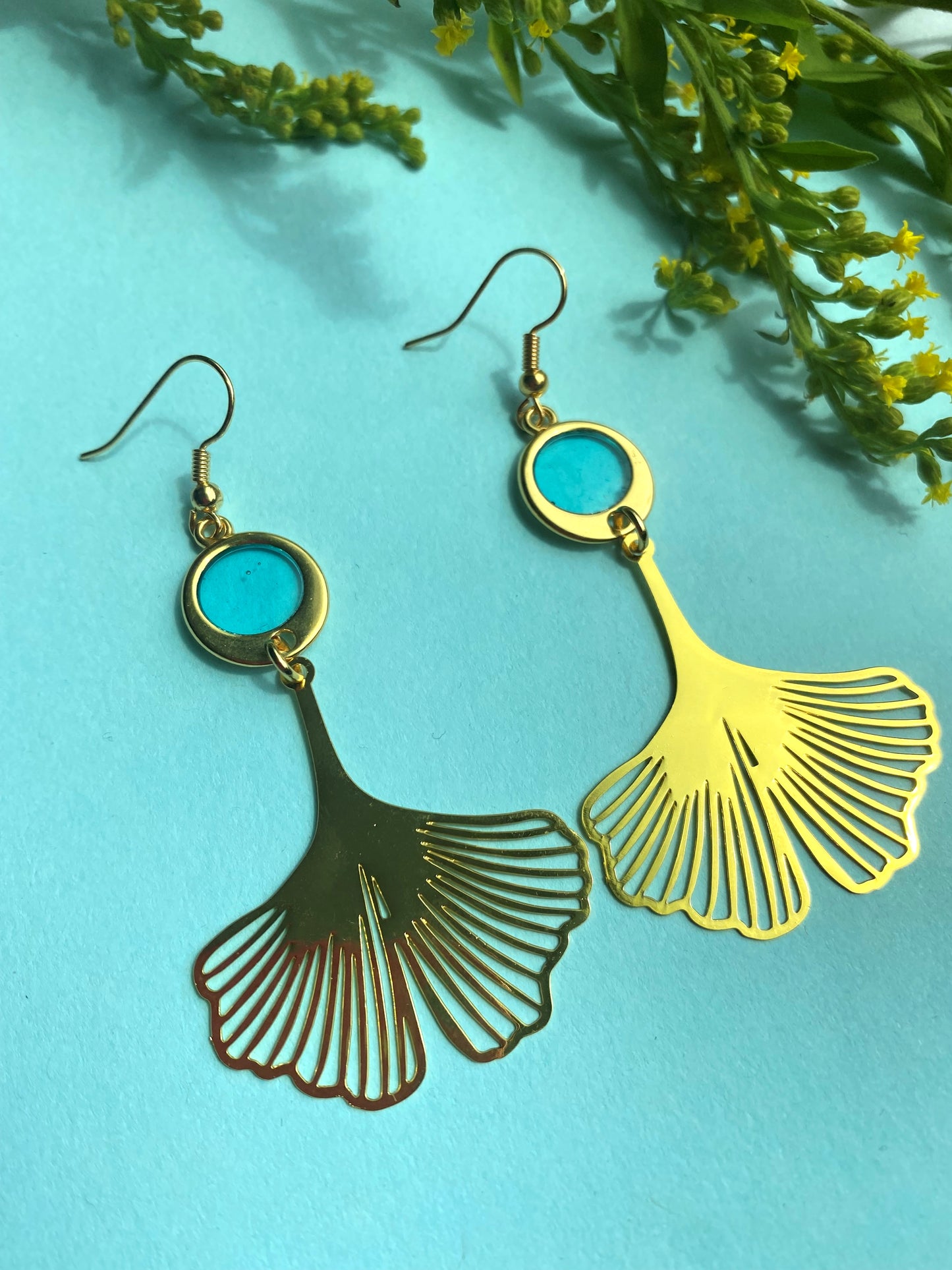 Boho Ginkgo oorhangers