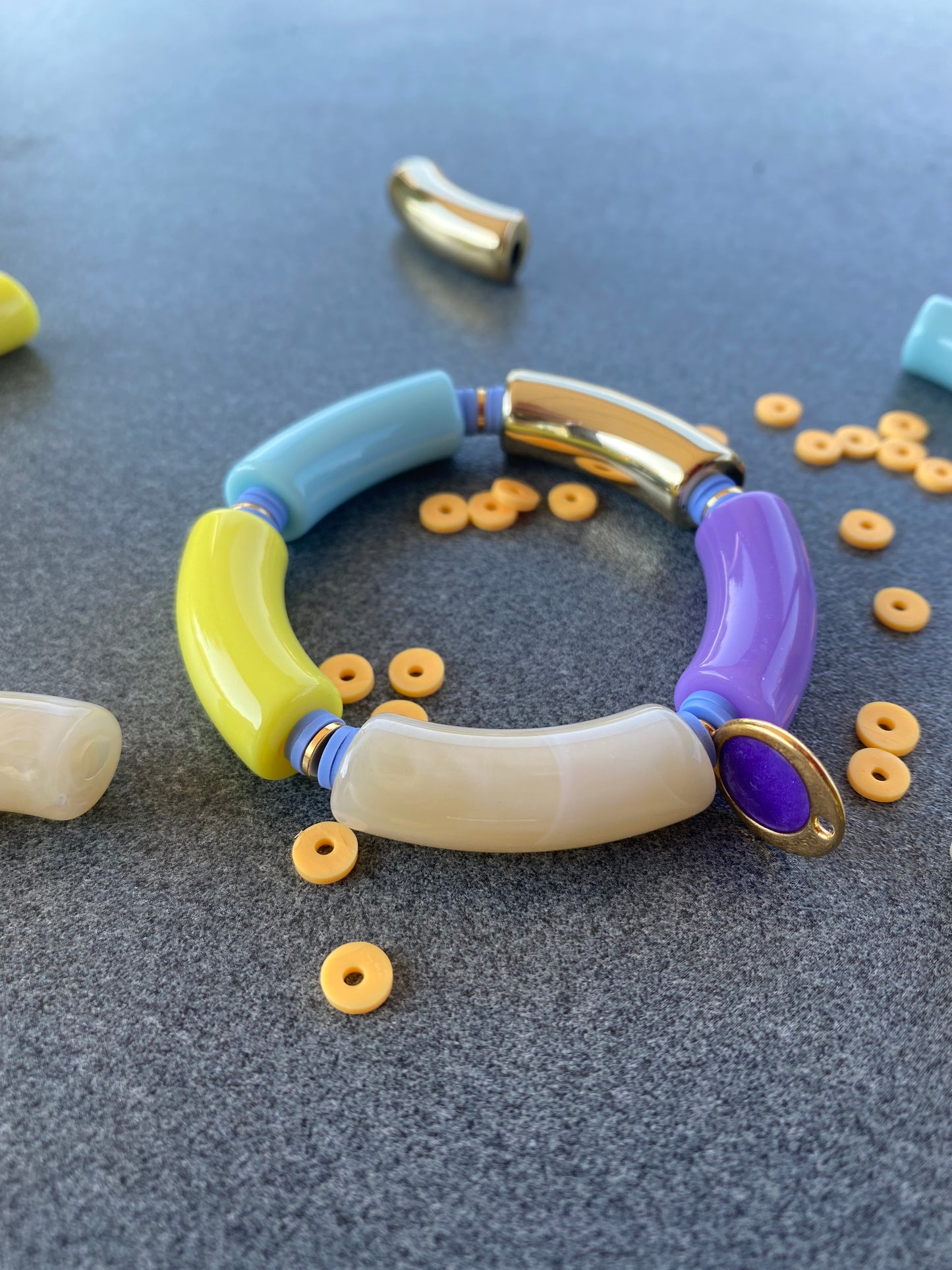 Kleurrijke tube armbanden - Paars