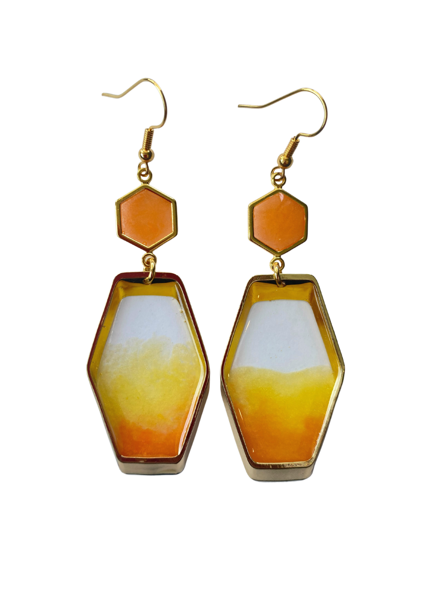 Kleurrijke statement oorbellen, oranje