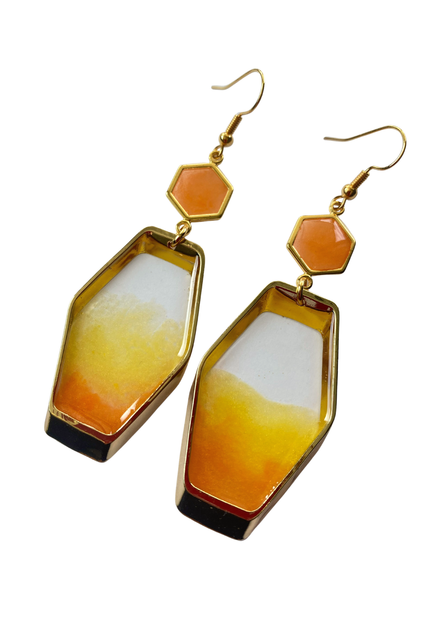 Kleurrijke statement oorbellen, oranje