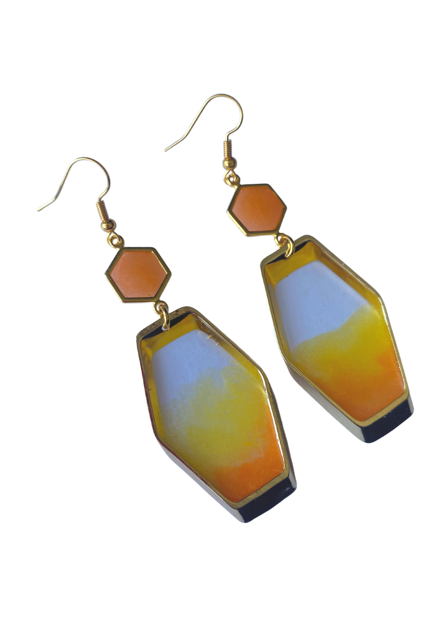 Kleurrijke statement oorbellen, oranje