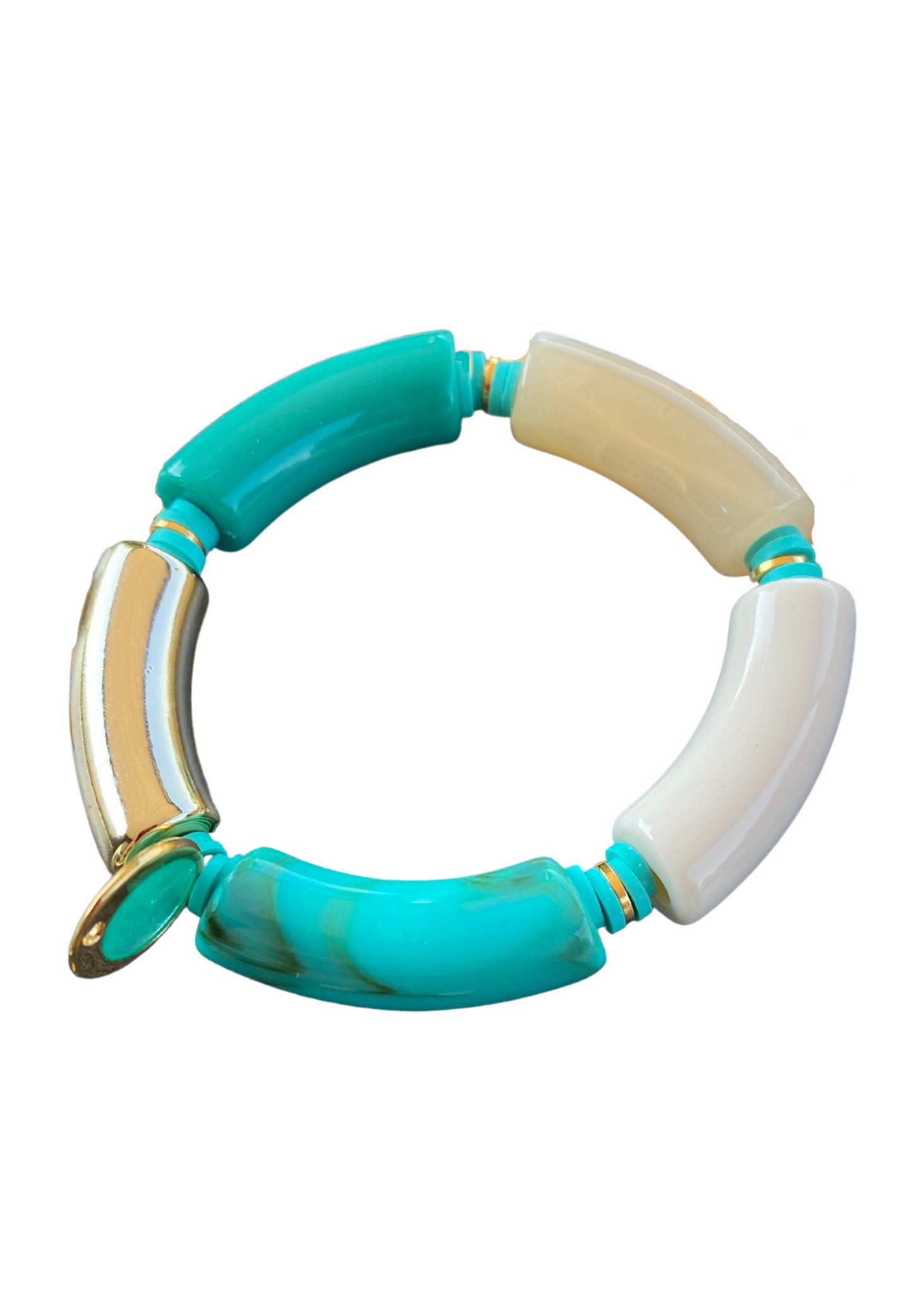 Kleurrijke tube armband - Groen