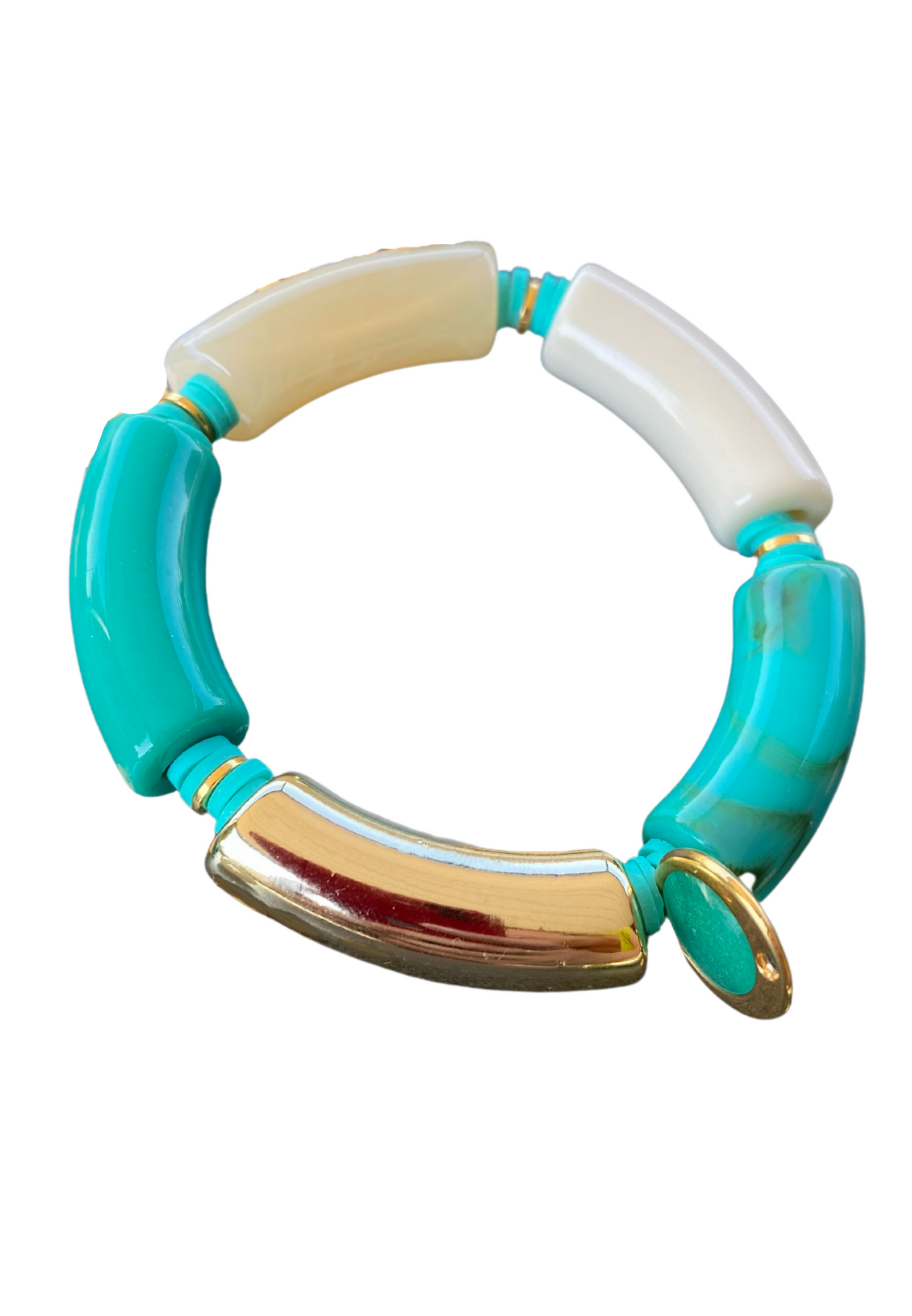 Kleurrijke tube armband - Groen