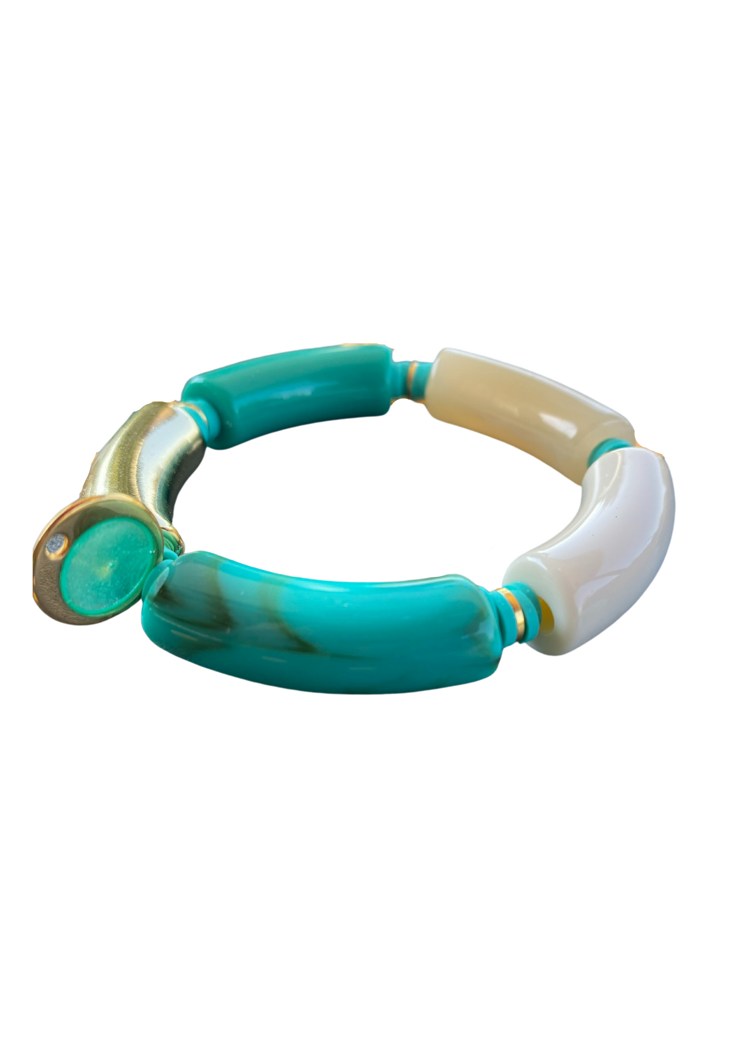 Kleurrijke tube armband - Groen